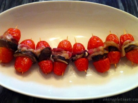 Baked Tomato Bites with Bacon and Portobello Mushrooms