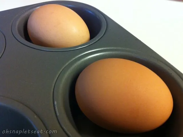 Baked Hard Boiled Eggs in Muffin Pan