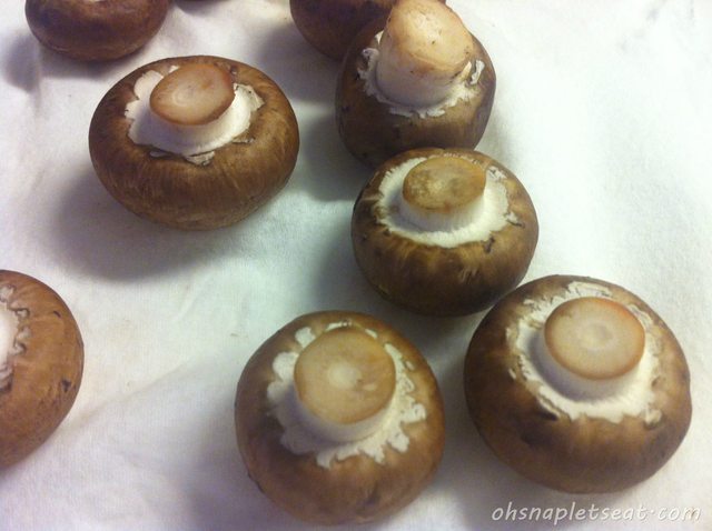 Sausage Stuffed Baby Portobello Mushrooms
