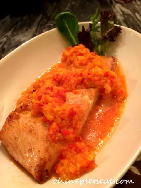 Pan Fried Salmon with Coconut Bell Pepper Puree