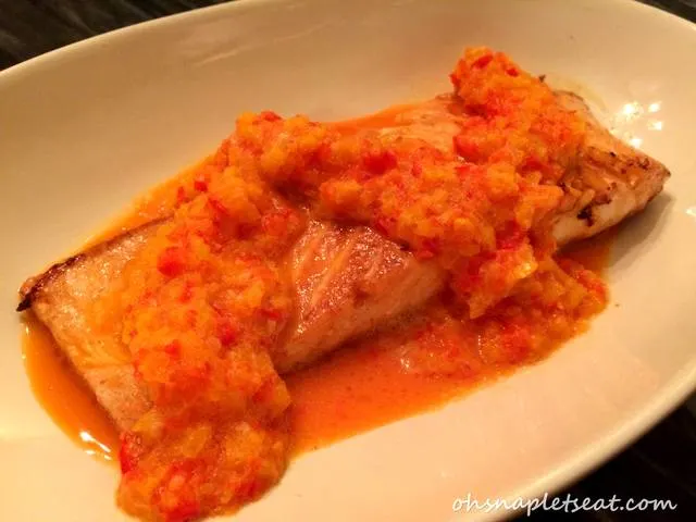 Pan Fried Salmon with Coconut Bell Pepper Puree