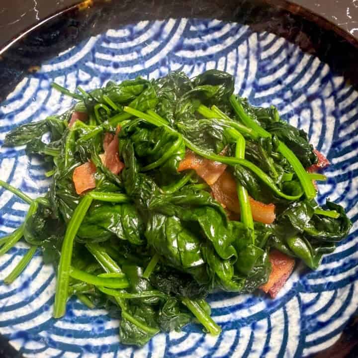 Spinach Stir Fry with Bacon