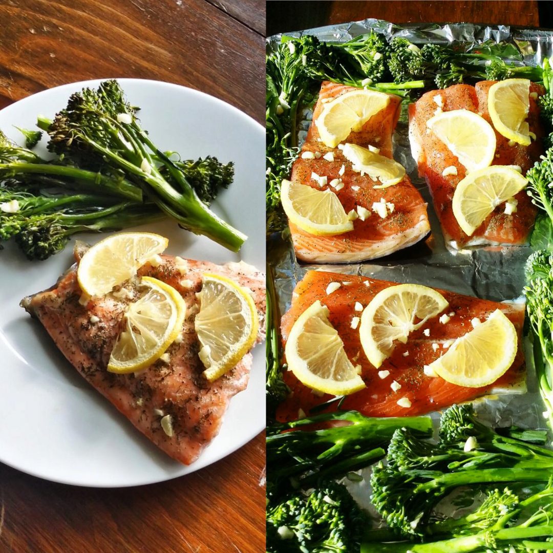 One-Pan Oven Roasted Salmon and Broccolini • Oh Snap! Let's Eat!