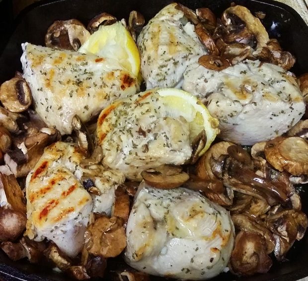 Pan Roasted Rosemary Chicken and Mushrooms