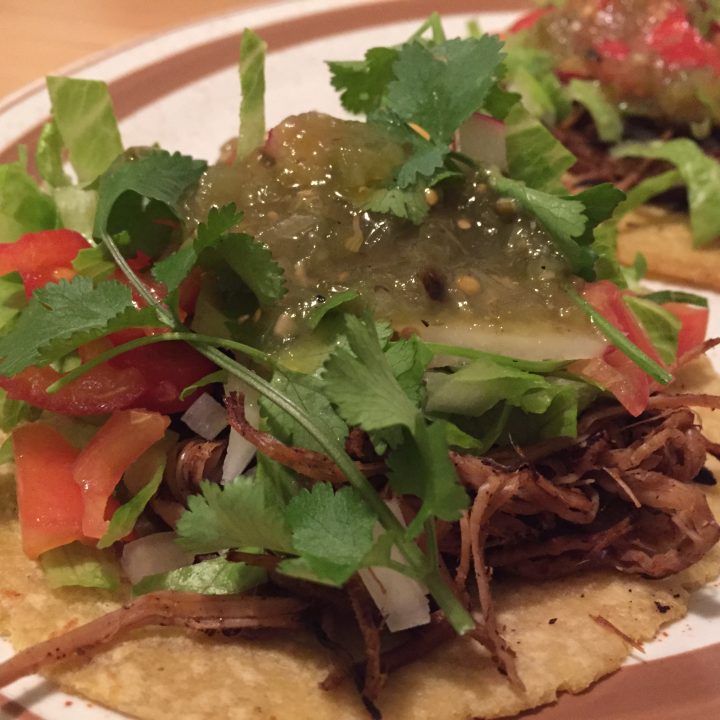 Slow Cooker Pork Carnitas with Pepper and Lime Sauce
