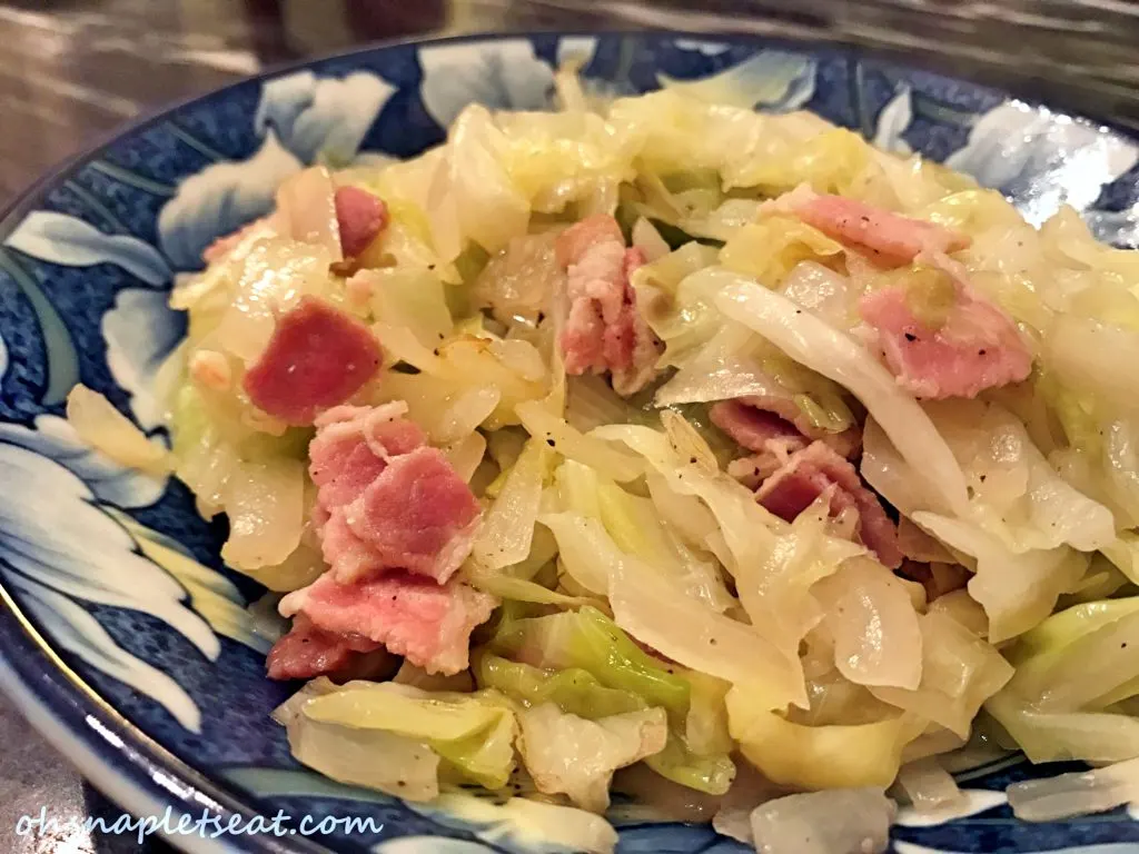 Sautéed Cabbage with Bacon, Onion, Garlic