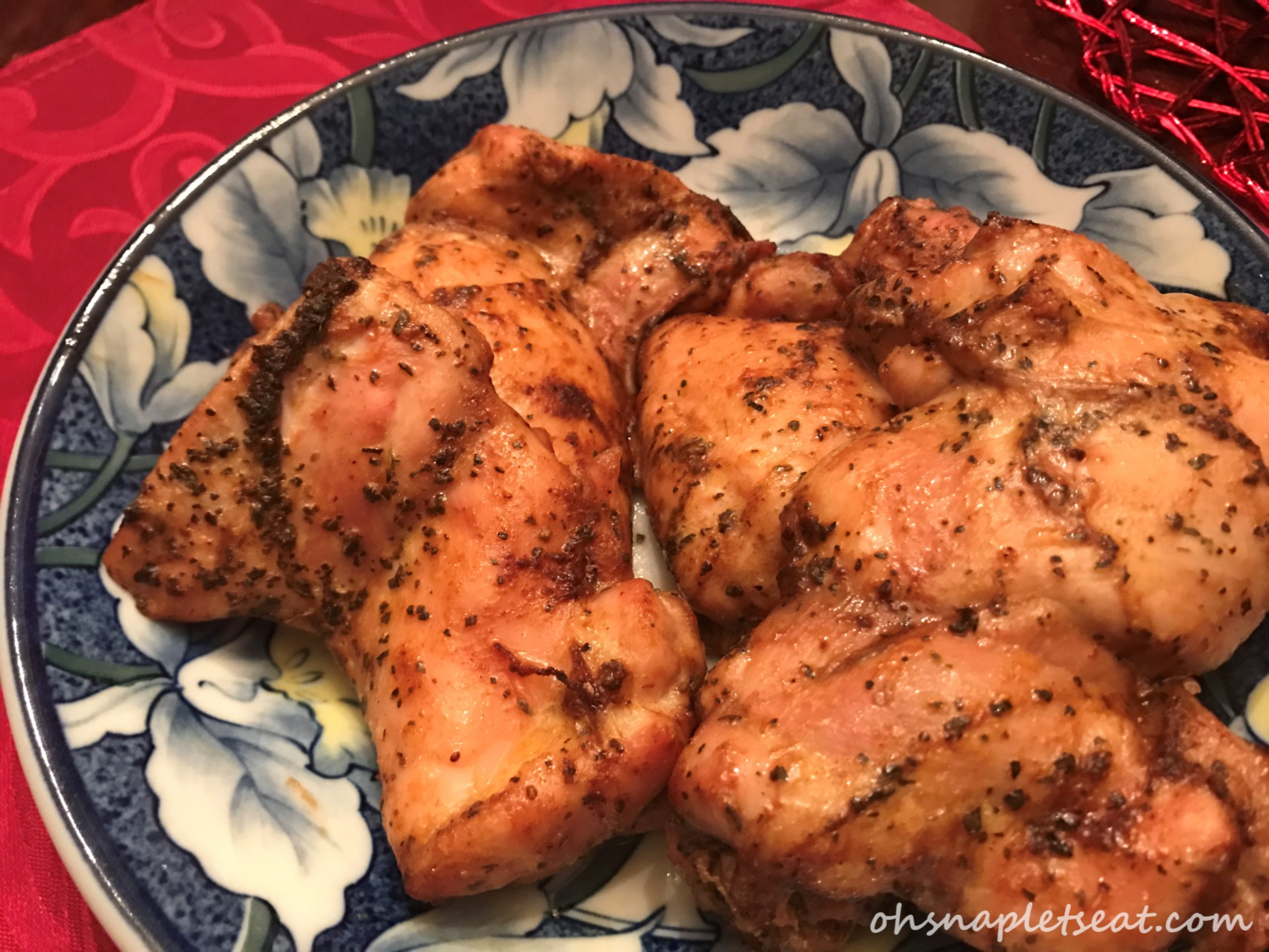 Oven Baked Paprika Basil Chicken Thighs