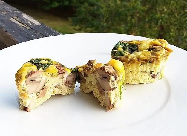 Sausage Egg Muffins (Spinach and Mushrooms)