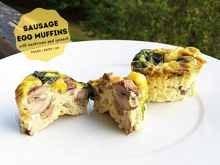 Sausage Egg Muffins (Spinach and Mushrooms)