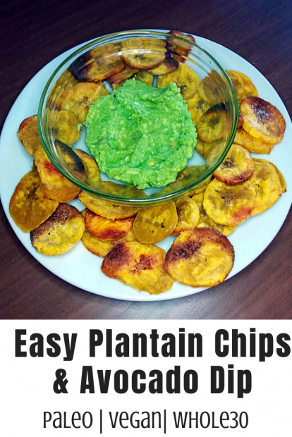 Easy Plantain Chips and Avocado Dip