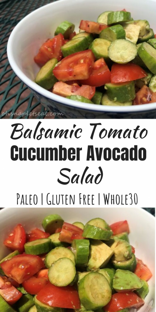 Cucumber Tomato Avocado Salad with Balsamic Vinegar