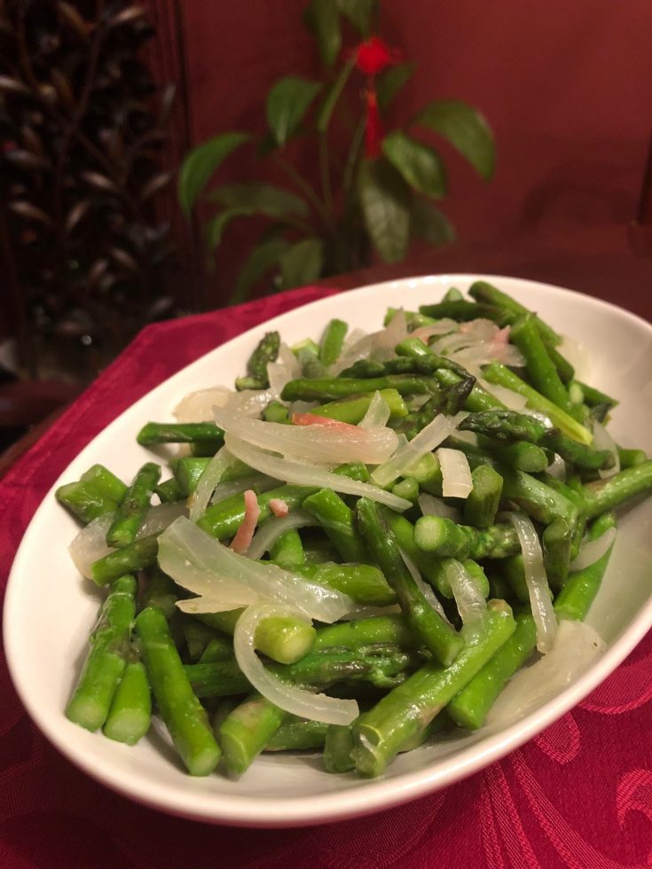 Asparagus, Ham, and Onion Stir Fry • Oh Snap! Let's Eat!