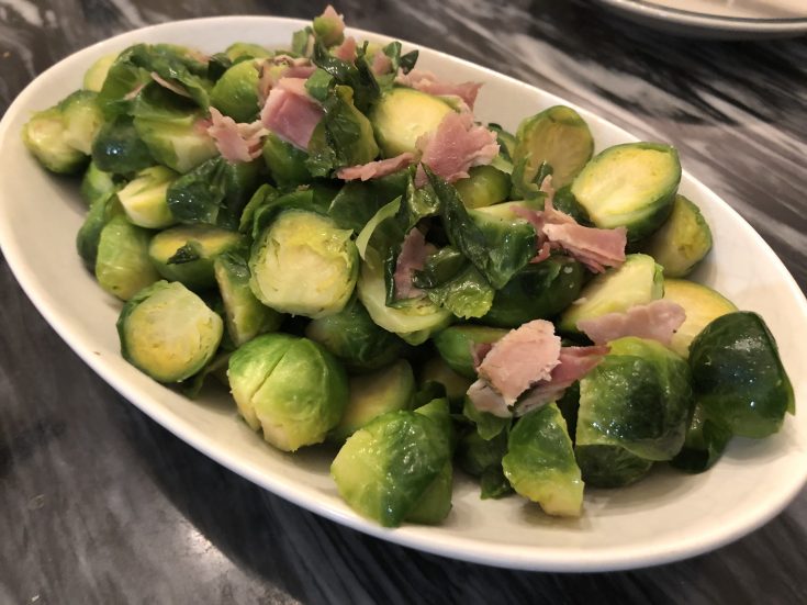 Stir Fried Brussels Sprouts with Ham
