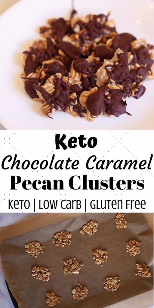 Keto Chocolate Caramel Pecan Clusters