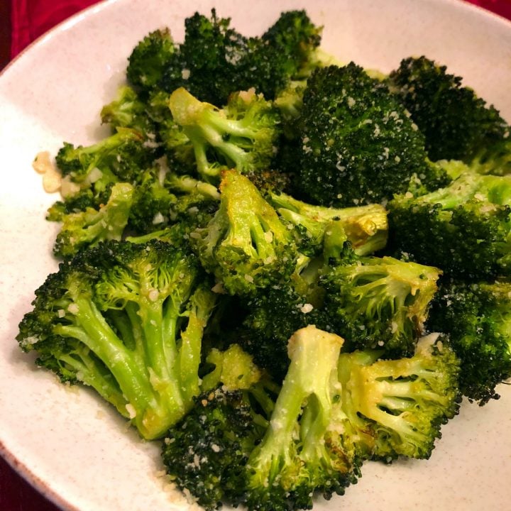 Oven Roasted Garlic Parmesan Broccoli