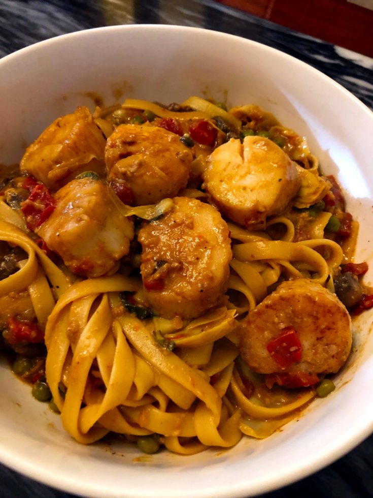 Scallops with Fettuccine
