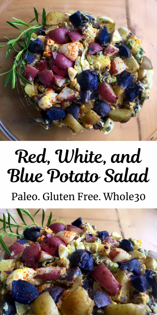 Paleo Red White and Blue Potato Salad