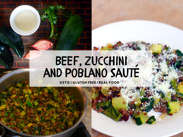 Ground Beef with Zucchini and Poblano Peppers