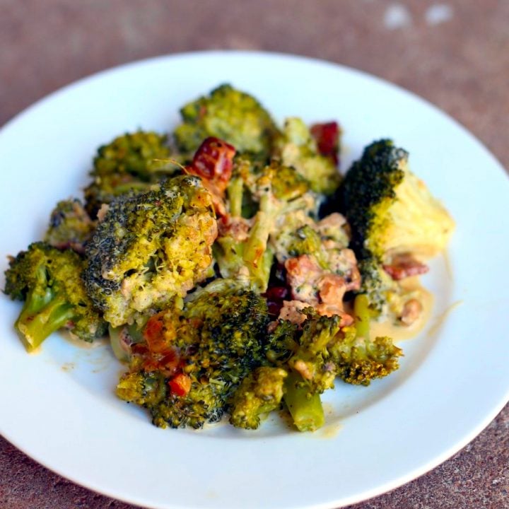 Broccoli with Bacon, Shallot and Thyme dressing