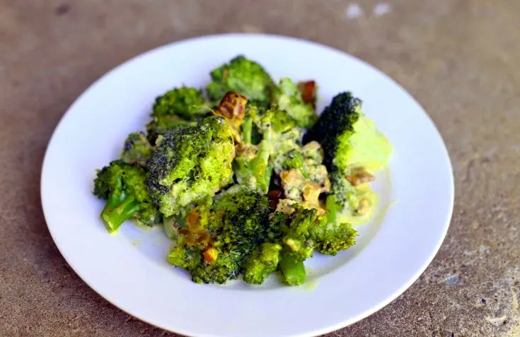 Broccoli with Bacon, Shallot and Thyme dressing