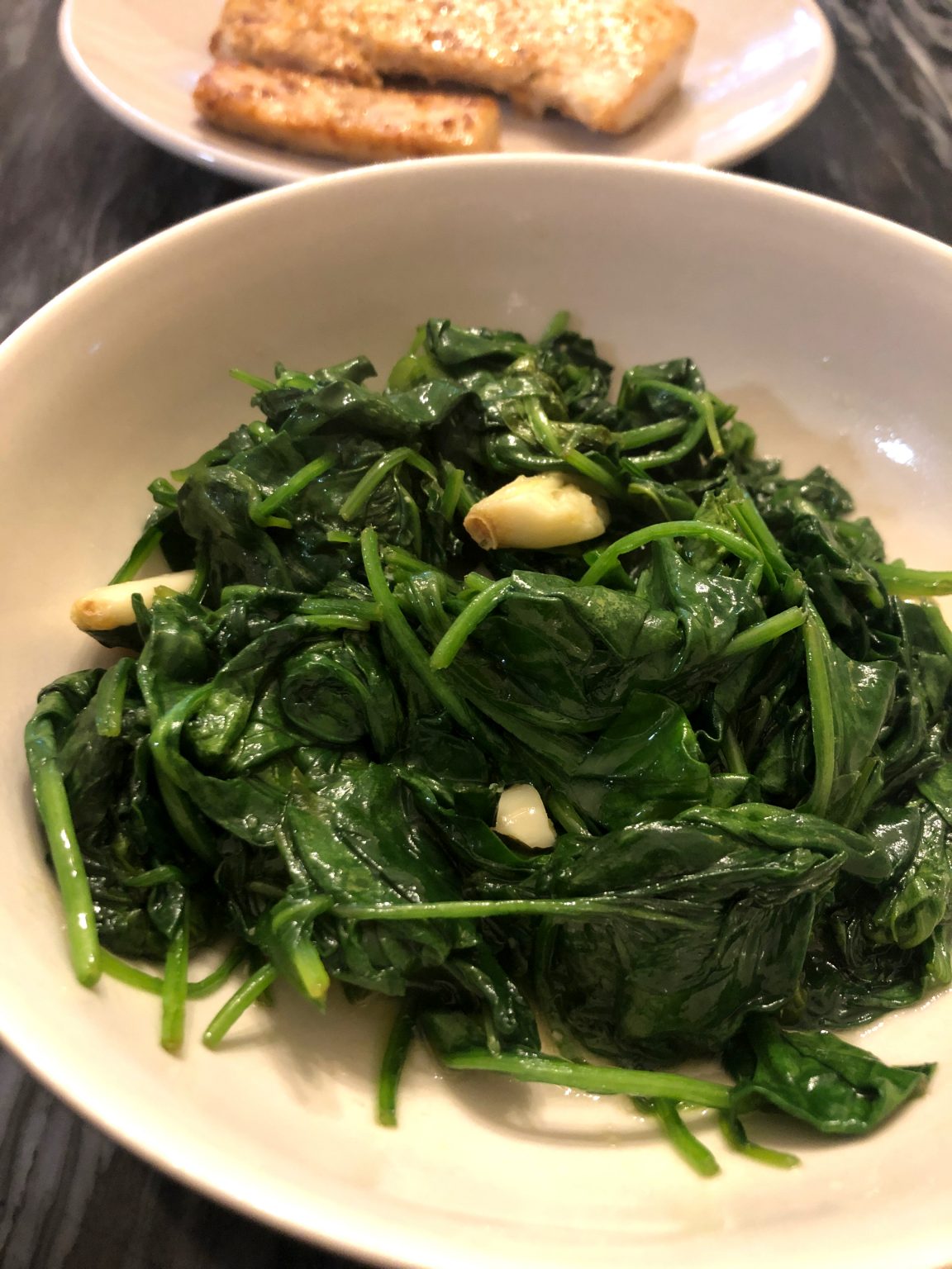 Spinach Stir Fry with Garlic • Oh Snap! Let's Eat!