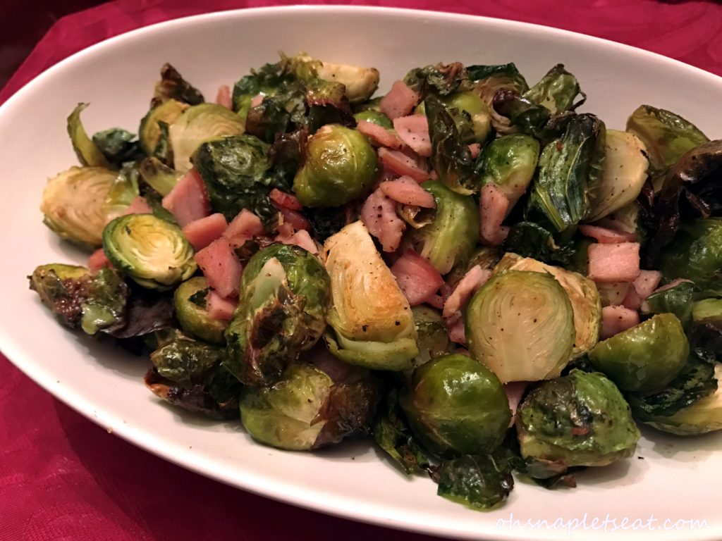 Roasted Brussels Sprouts with Canadian Bacon