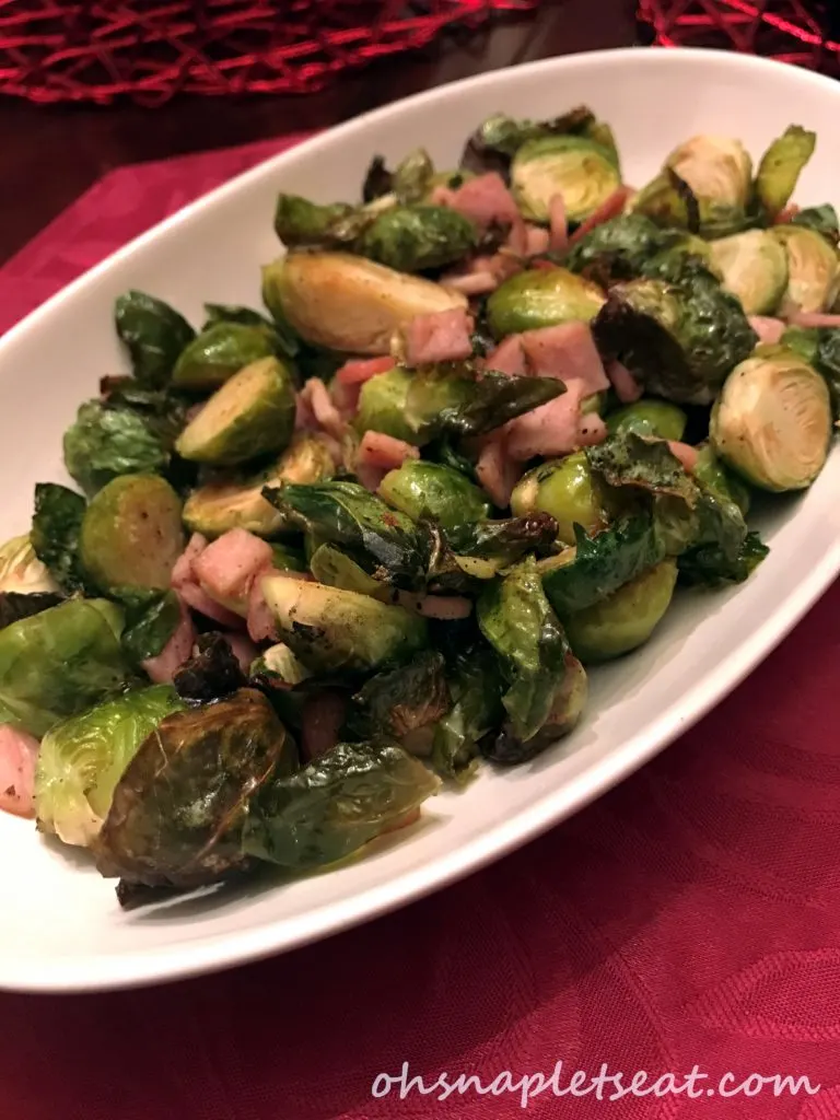 Roasted Brussels Sprouts with Canadian Bacon