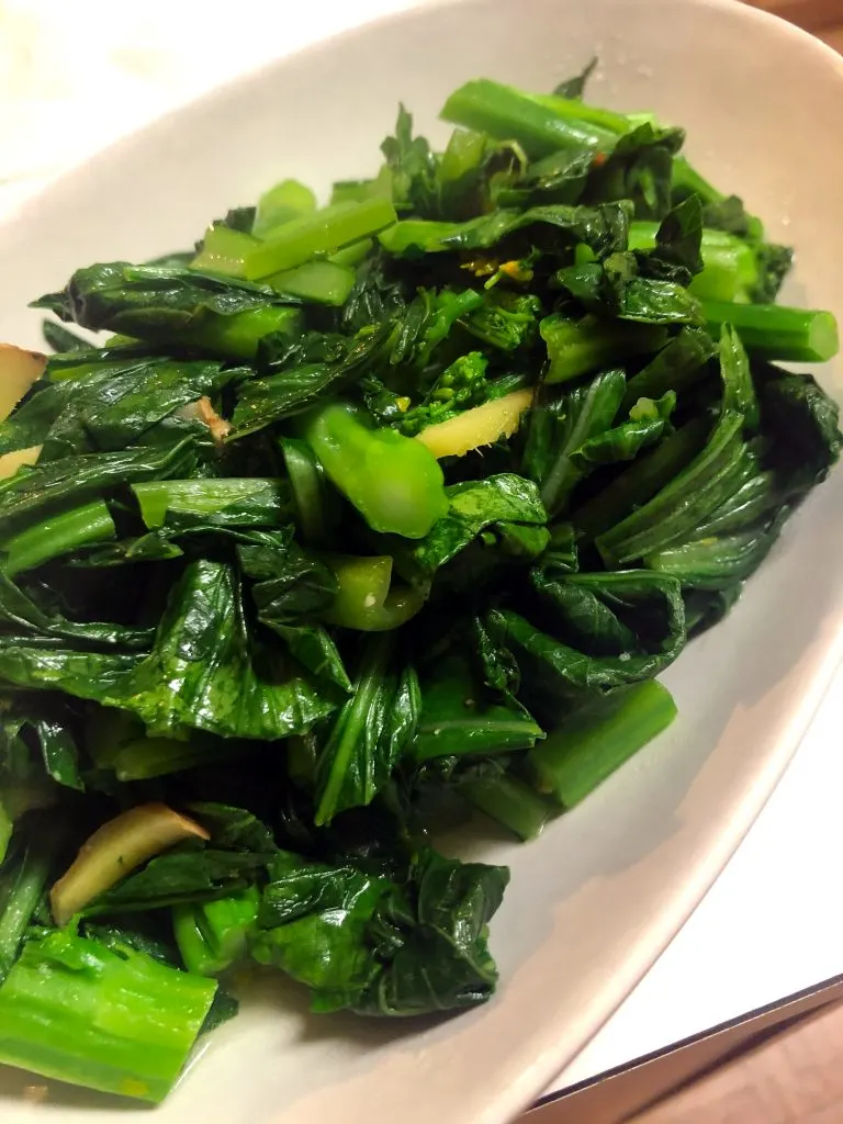 Yu Choy Stir Fry with Ginger Chinese Vegetables