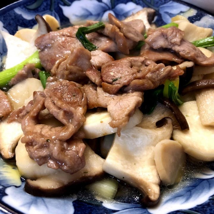 King Oyster Mushroom with Pork Stir Fry