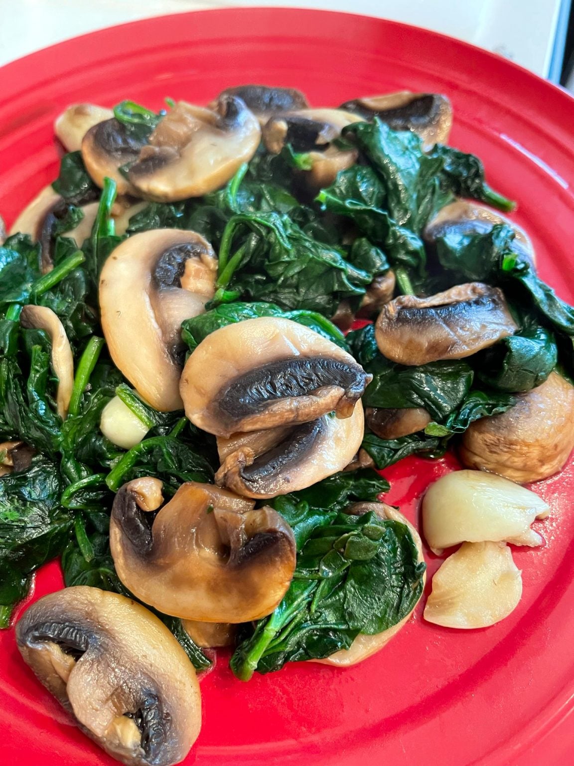 Stir Fry Spinach and Mushrooms • Oh Snap! Let's Eat!
