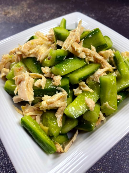 Chinese Shredded Chicken Cucumber Salad • Oh Snap! Let's Eat!