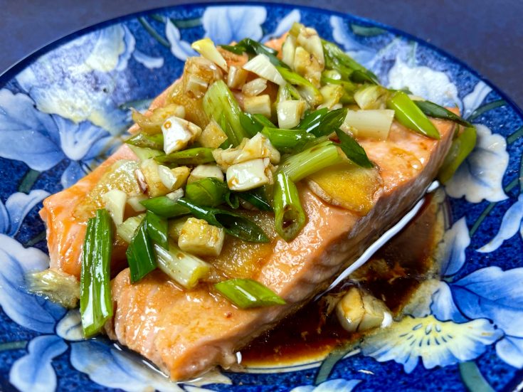 Salmon With Green Onions, Garlic, Soy Sauce
