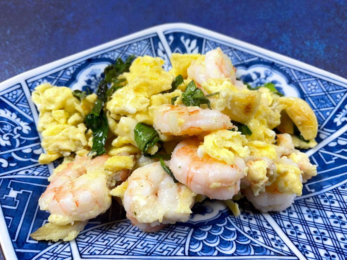 Stir Fry Shrimp with Eggs and Basil • Oh Snap! Let's Eat!