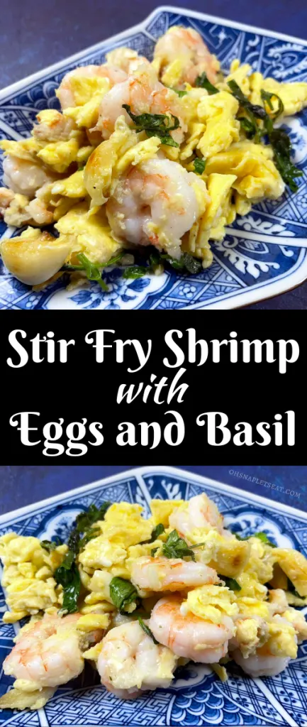 Stir Fry Shrimp with Eggs and Basil
