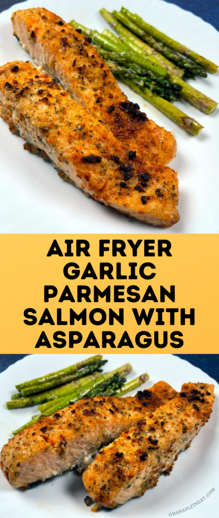 Air Fryer Garlic Parmesan Salmon with Asparagus