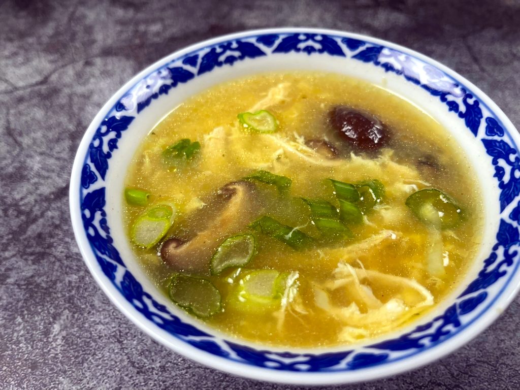 Chicken Egg Drop Soup with Shiitake Mushrooms