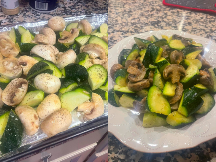 Oven Roasted Mushrooms and Zucchini