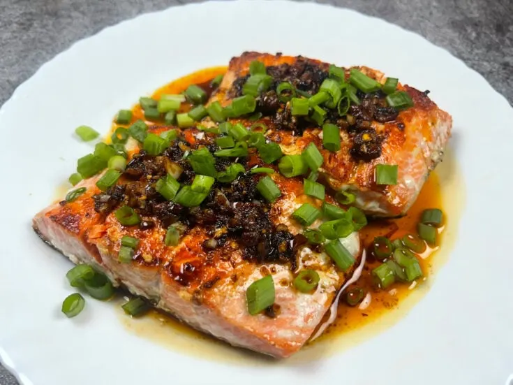 Garlic Chili Crisp Salmon (Easy & Spicy!)