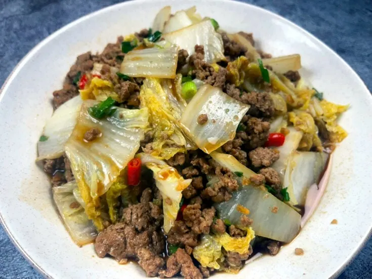 Savory Ground Pork with Napa Cabbage
